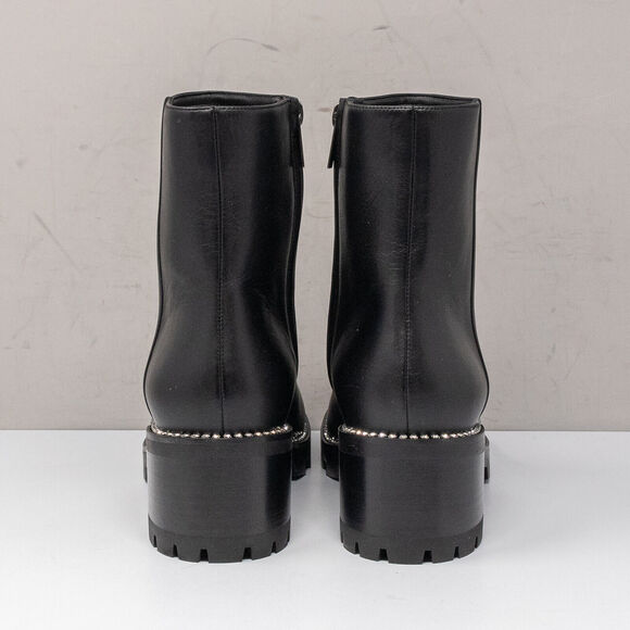 Jimmy Choo Mava 35 Black Smooth Leather Crystral Trim Booties, Size 39 EU (9 US) - Picture 5 of 7